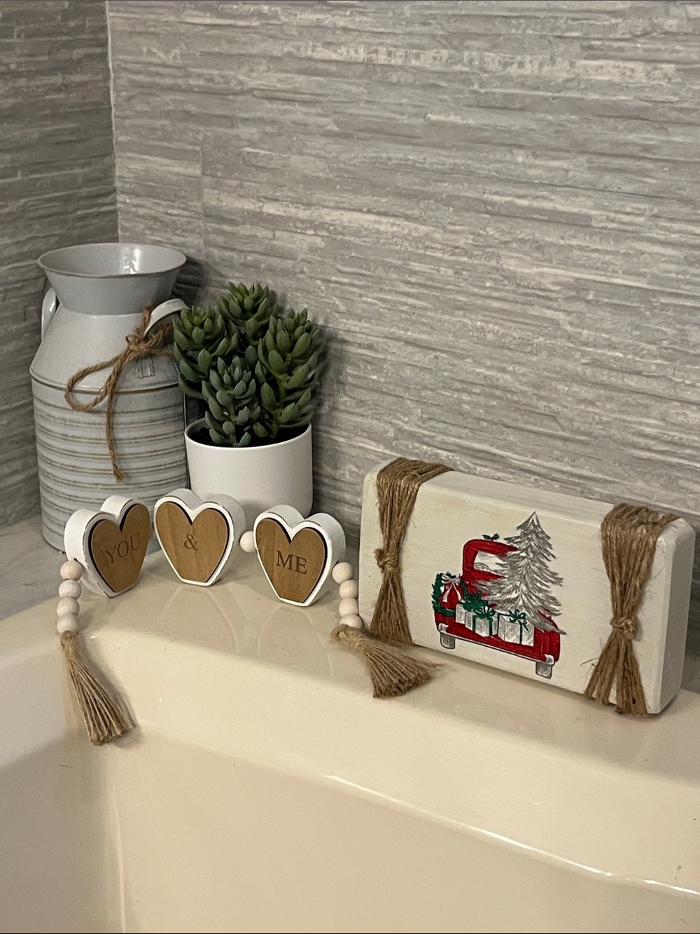 Rustic Wood Holiday Table Decor - Picture 2 of 2